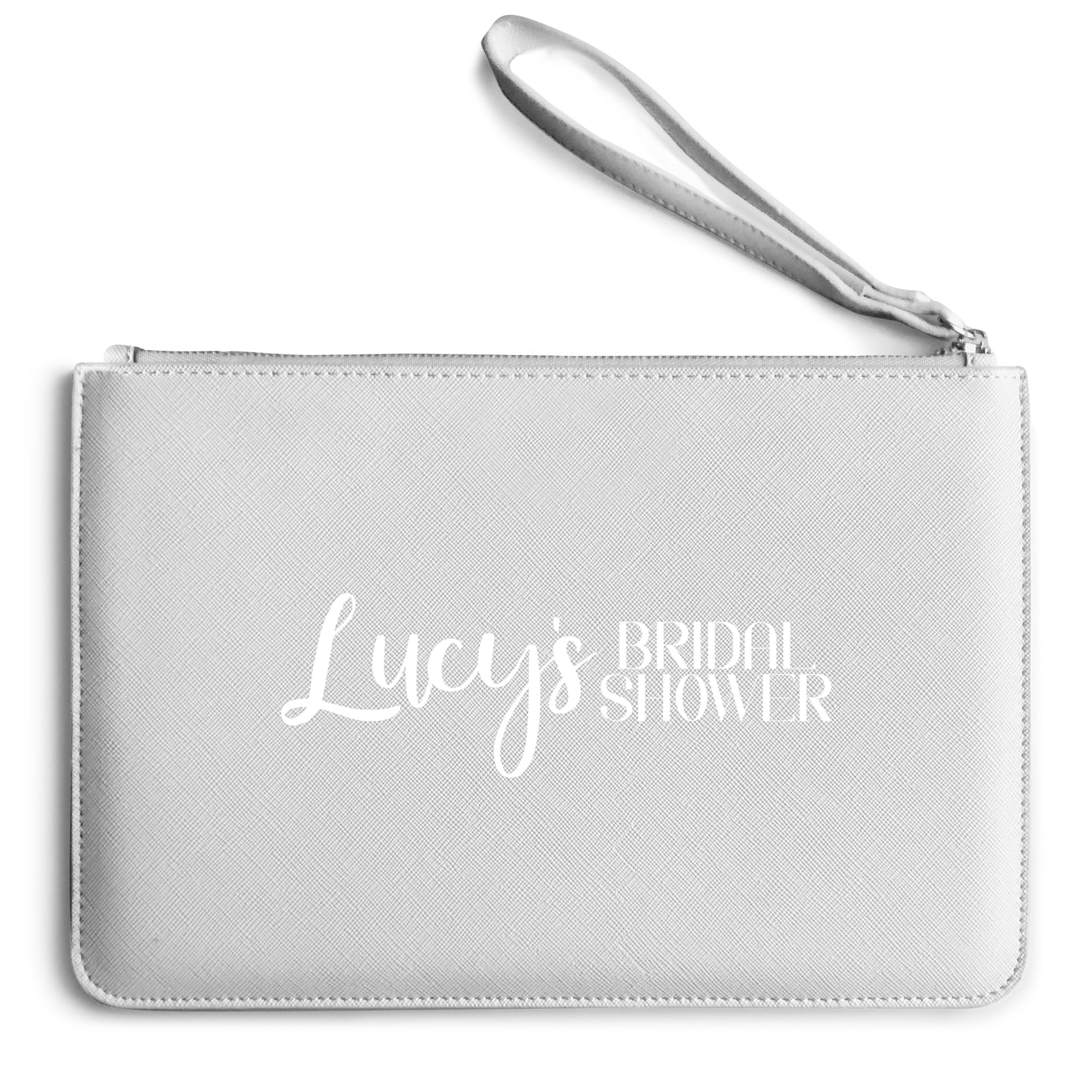 Custom Bridal Shower Womens Clutch Bag Purple Print House