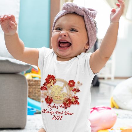 Personalised First Chinese New Year Baby Babygrow Babygrow Vests Purple Print House