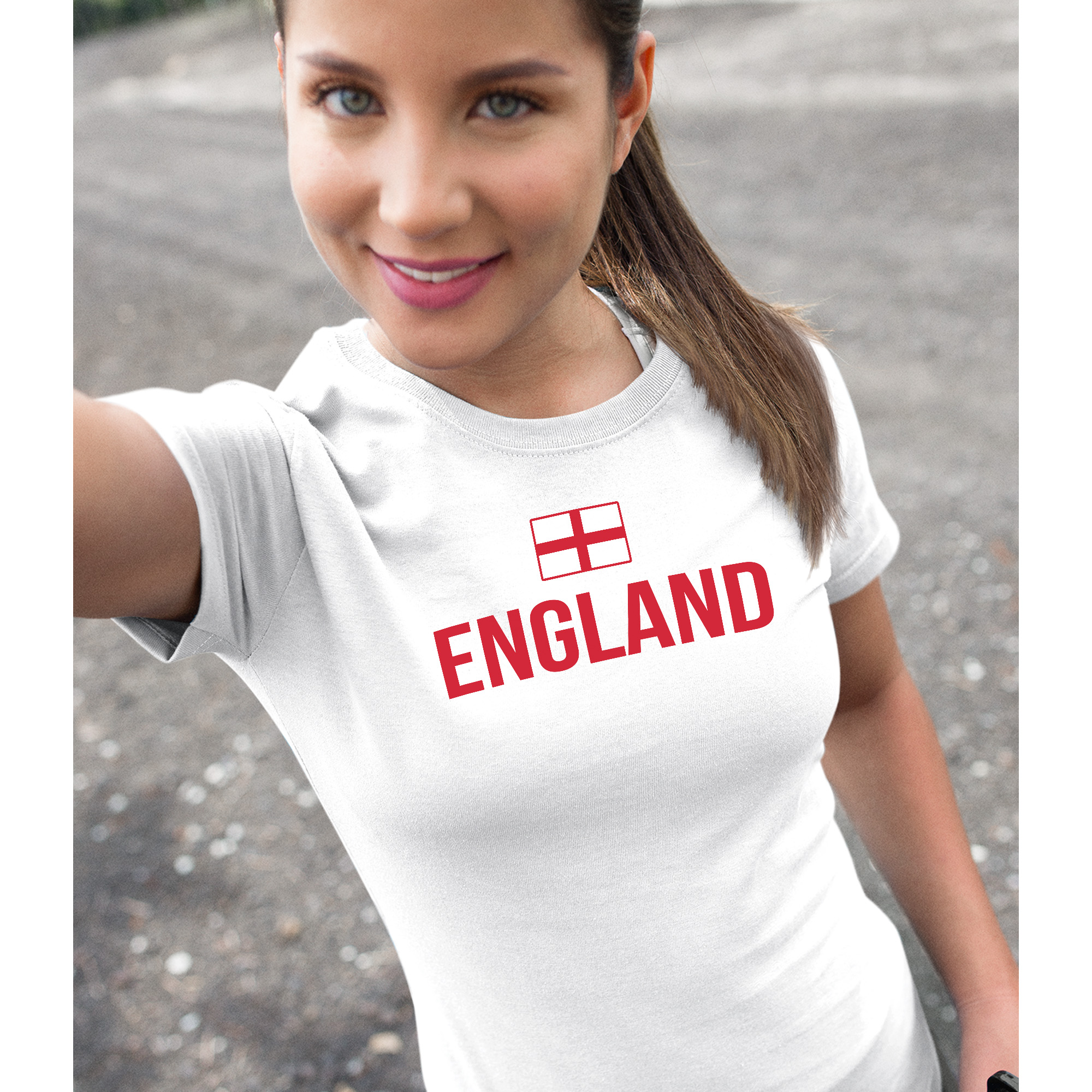 England Flag Football Womens T Shirt Purple Print House