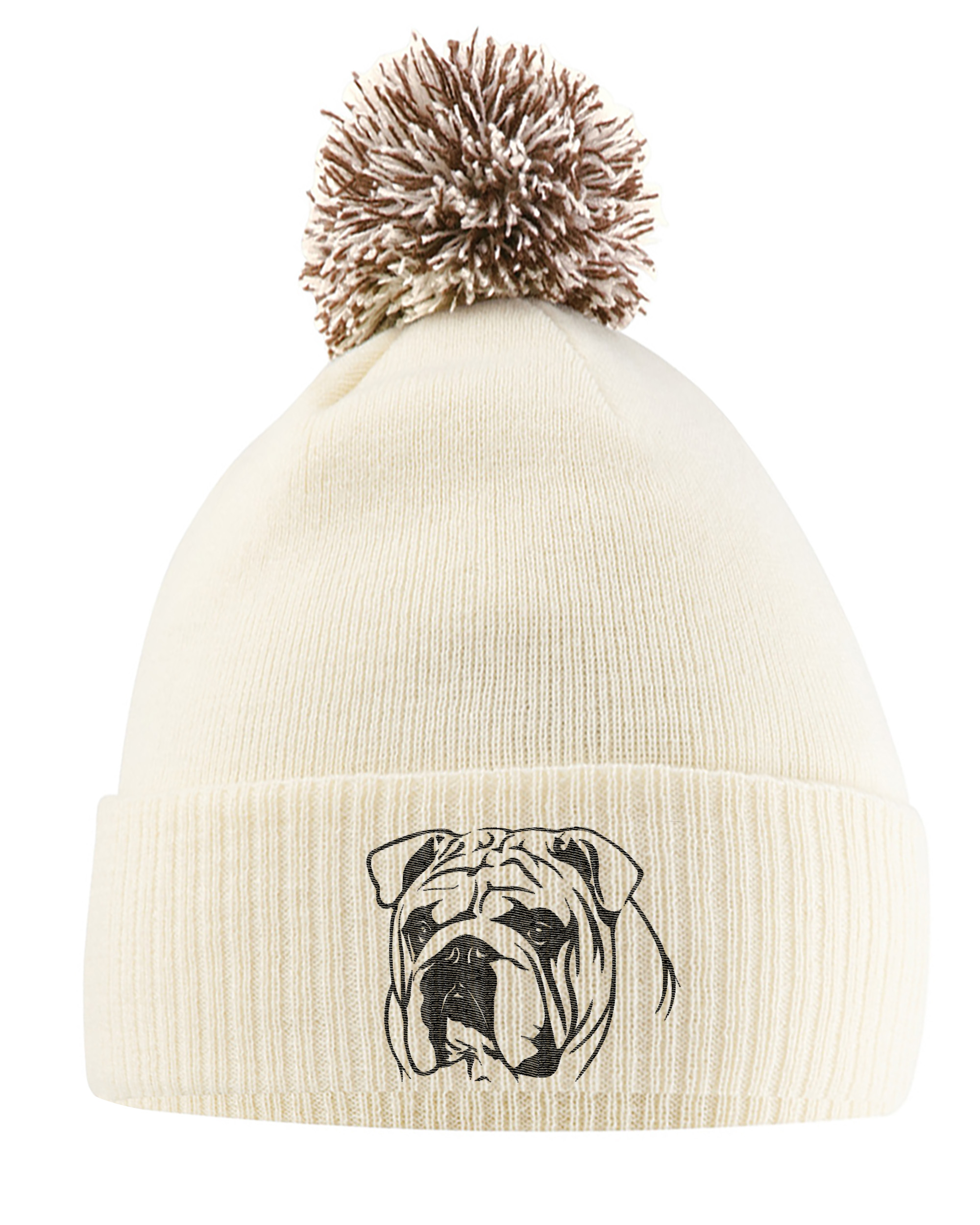 English Bulldog Bobble Hat Purple Print House
