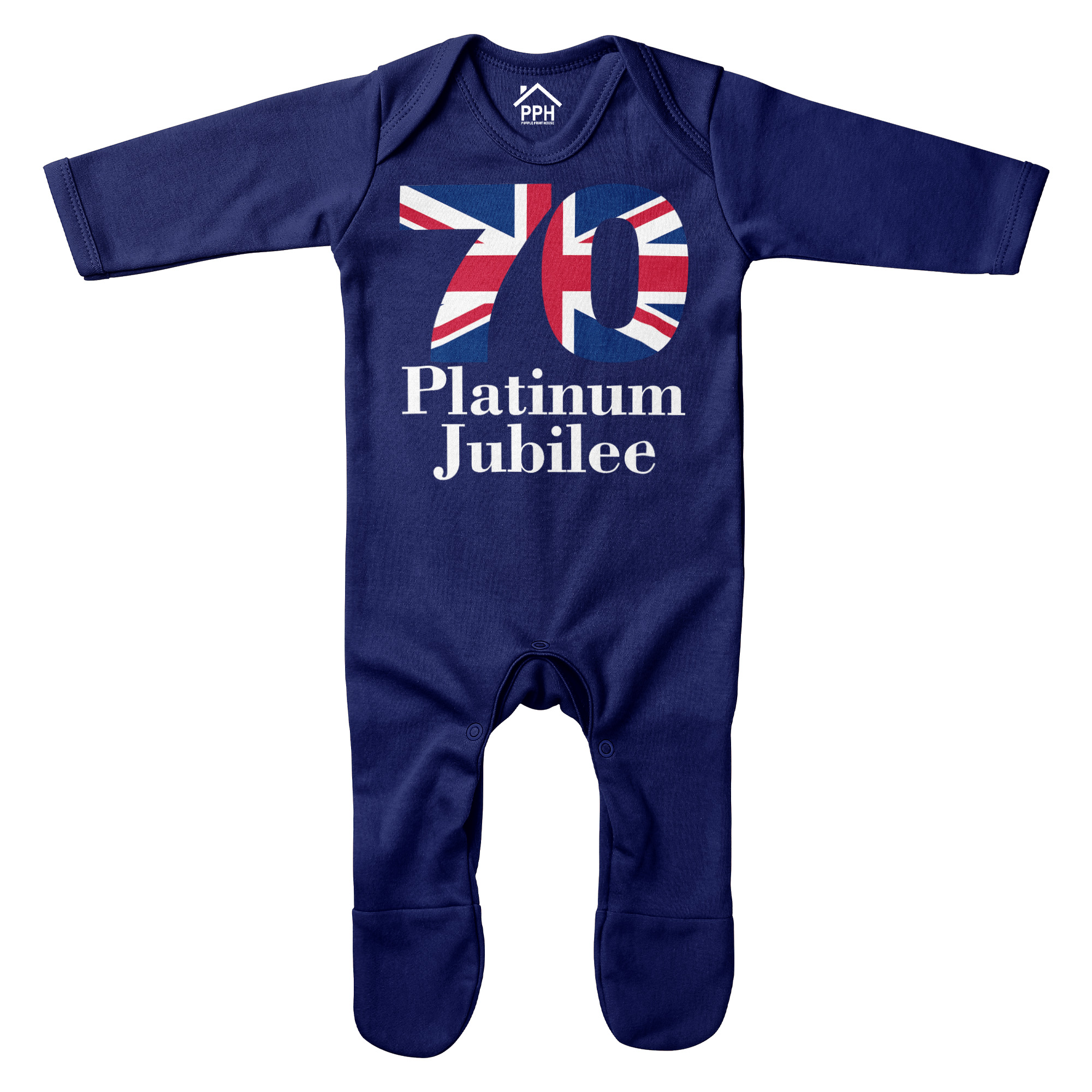 70 Platinum Jubilee Romper Suit Baby Purple Print House