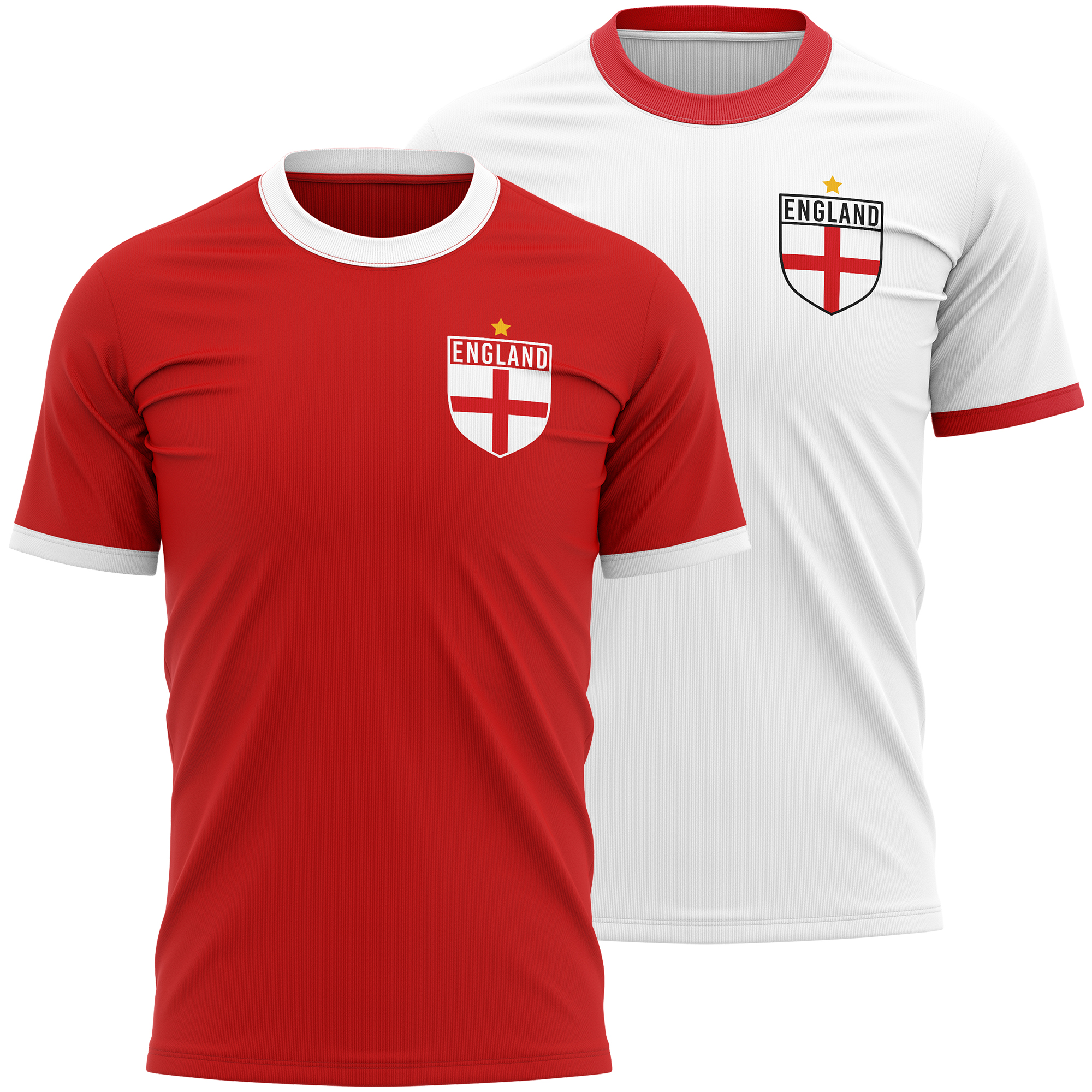 England Badge Ringer T Shirt Mens Purple Print House