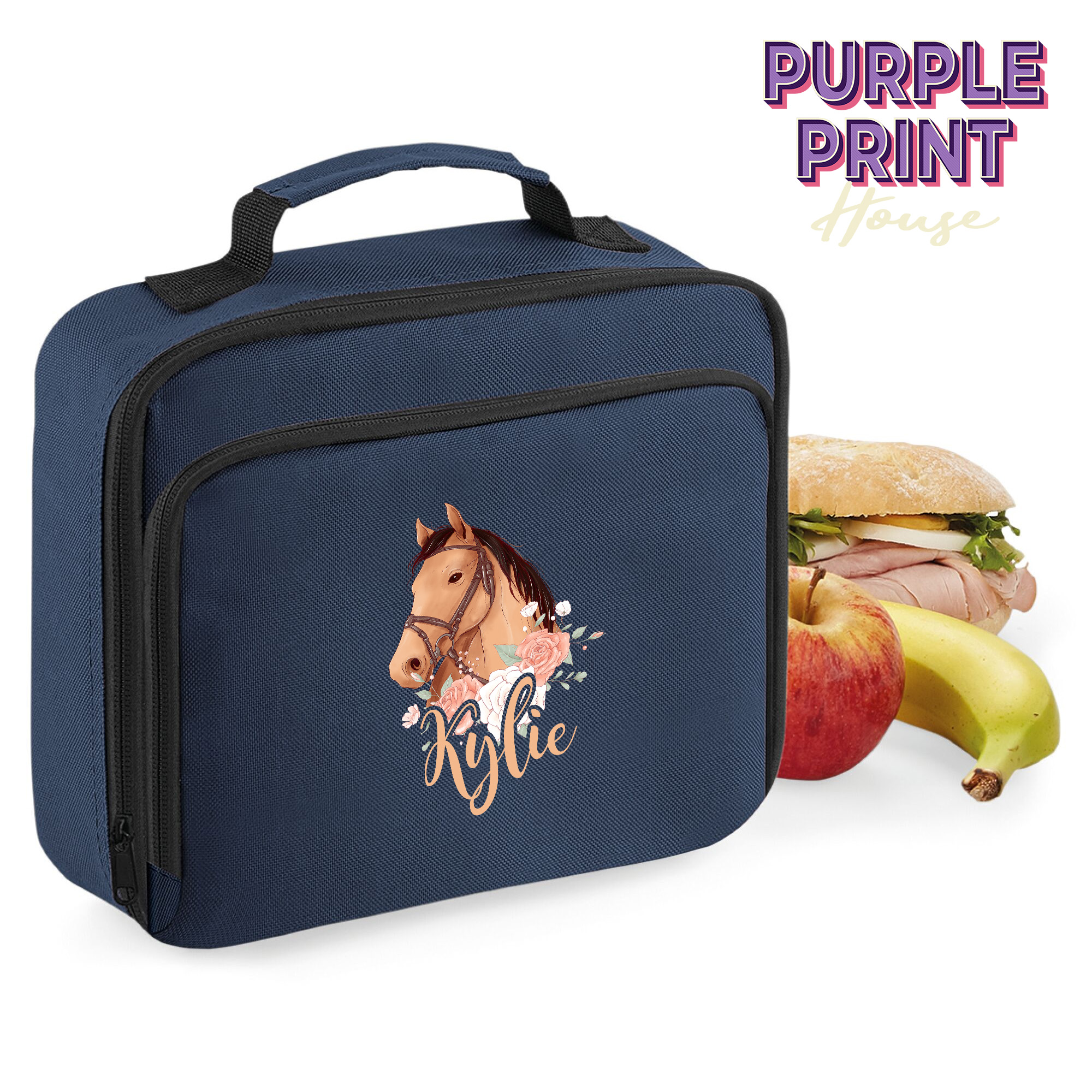 Custom Horse Face Lunch Bag Kids - Personalised School Bags