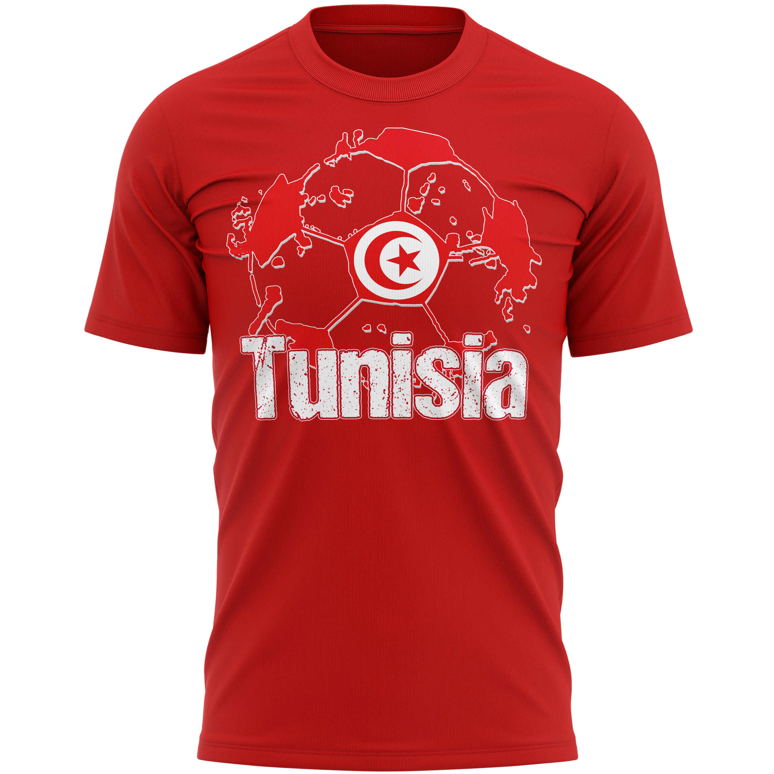 Tunisia Flag Football T Shirt Mens Purple Print House