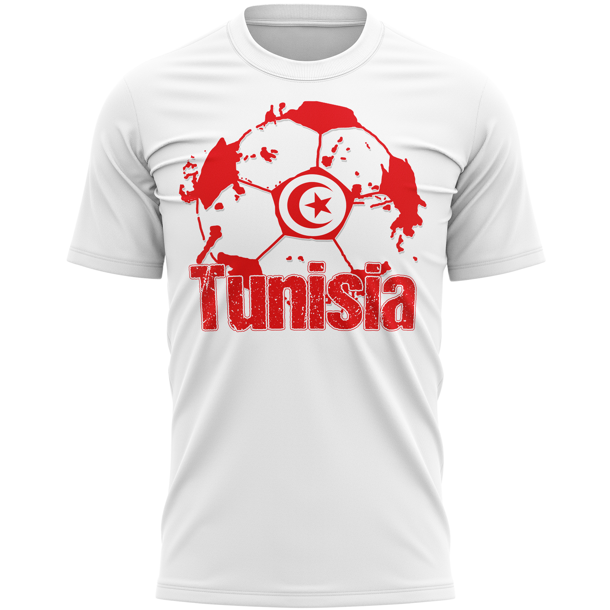 Tunisia Flag Football T Shirt Mens Purple Print House