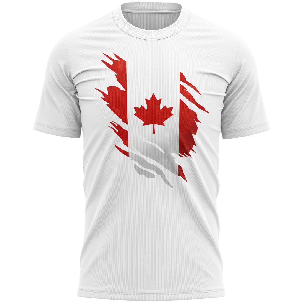 Canada Torn Flag T Shirt Mens Purple Print House