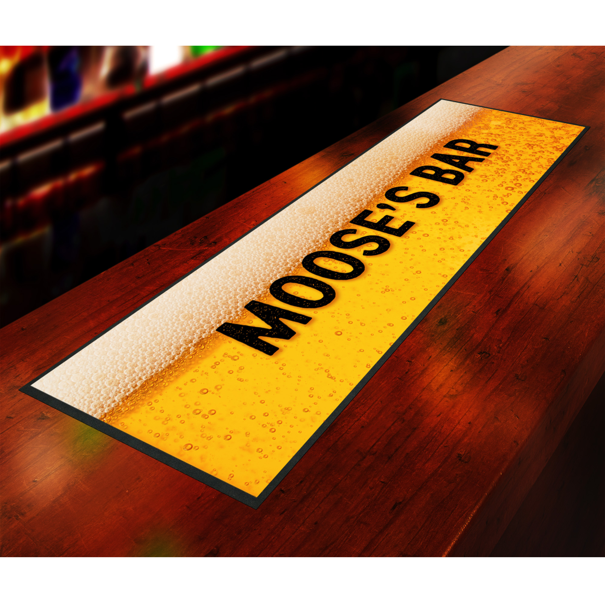 Personalised Beer Bar Runner | Custom Home Bar Mats UK