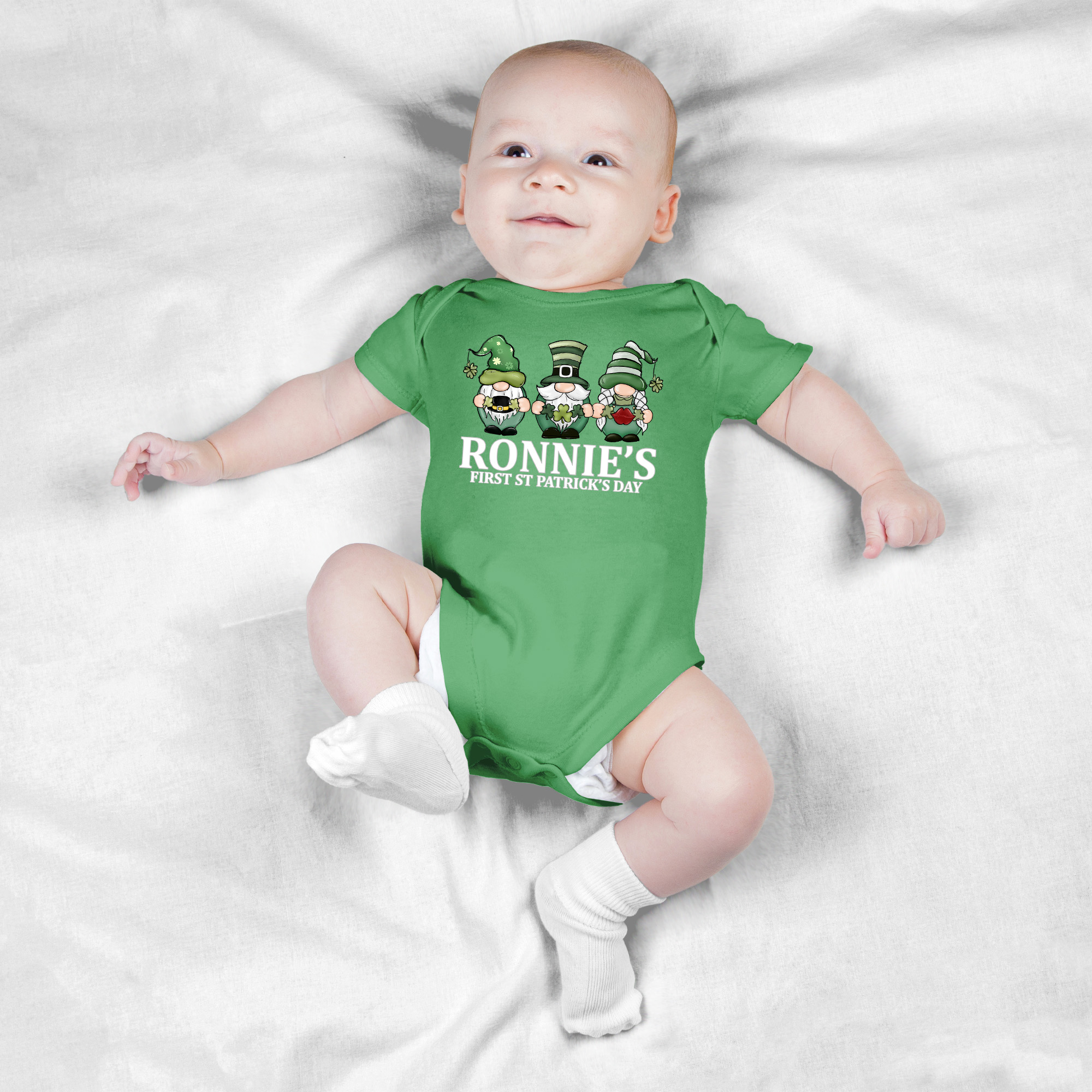 Personalised Funny Gnomes Babygrow Baby - Purple Print House