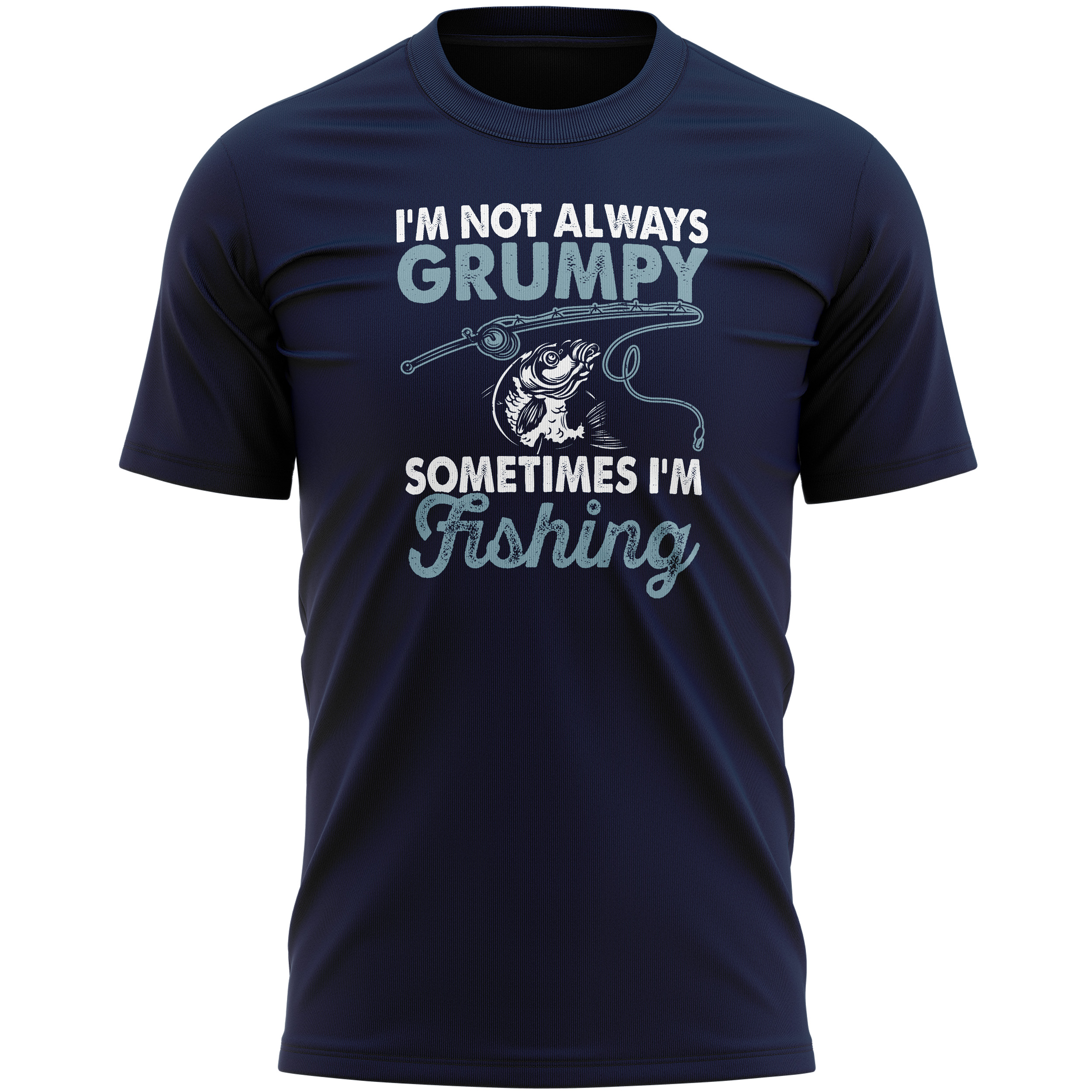 Not Always Grumpy Sometimes I'm Fishing T Shirt Men Purple Print