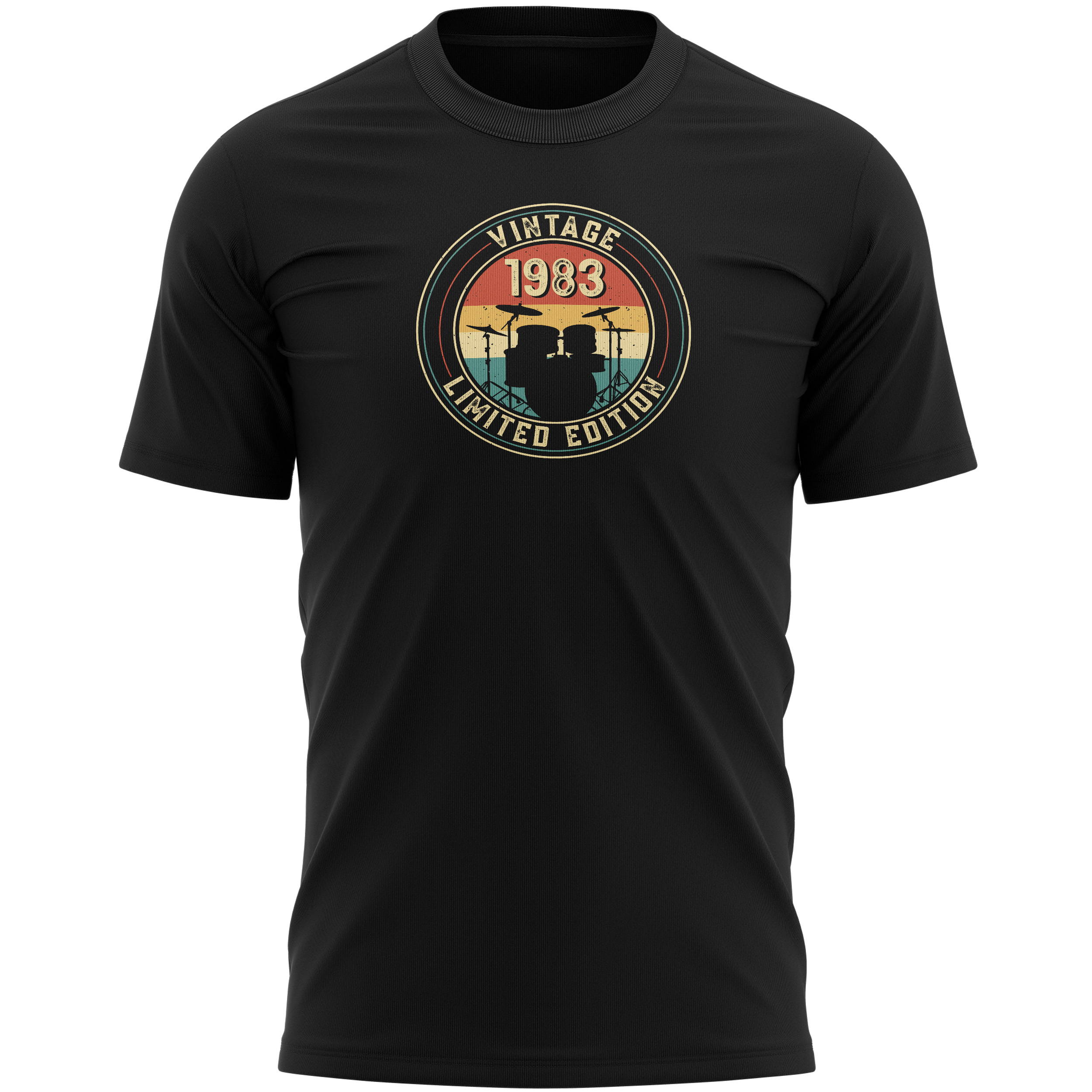 Personalised Vintage Drum Kit T-Shirt for Men | Custom