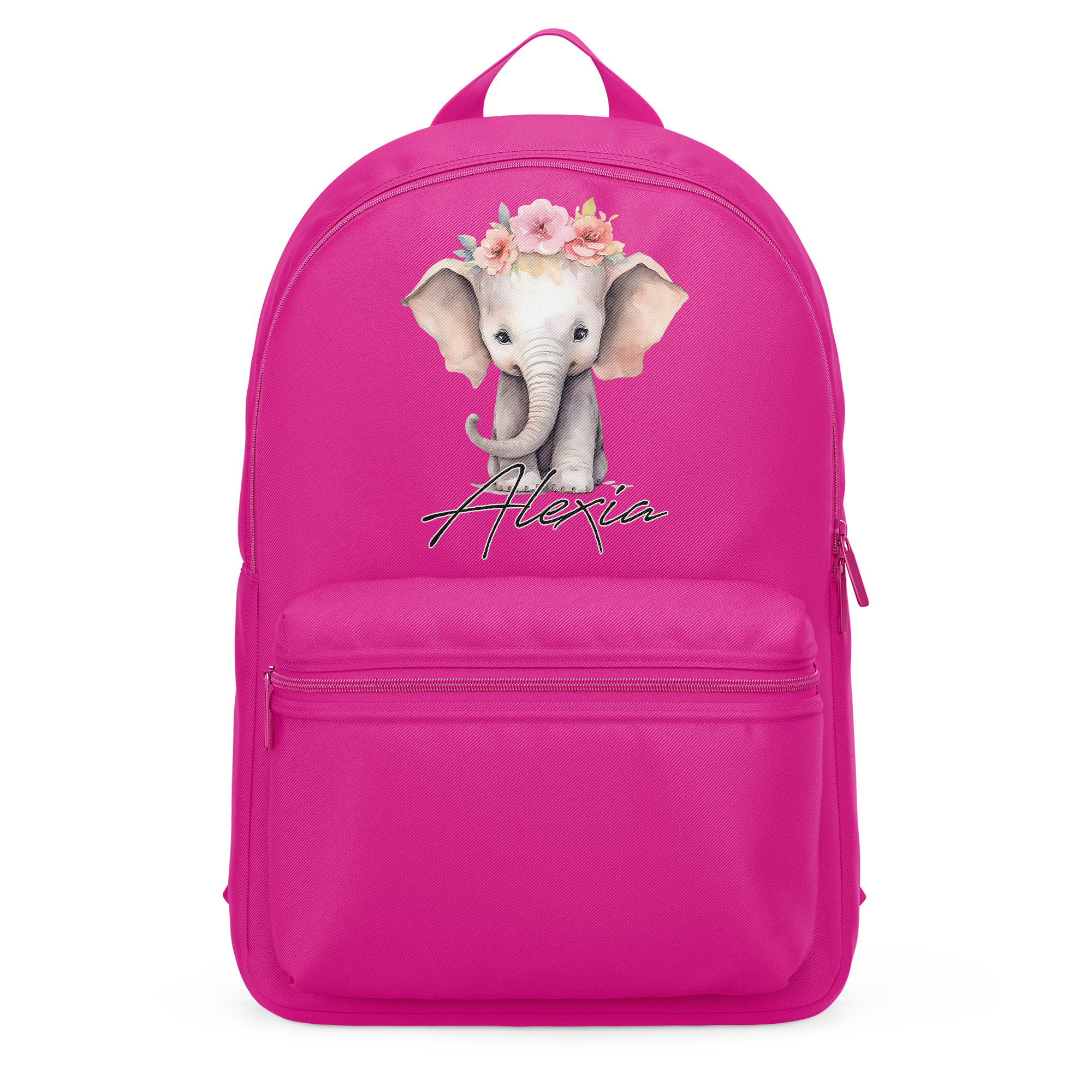 Personalised Cute Baby Elephant Mini Backpack Girls Purple Print House