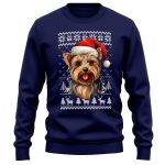 Yorkshire Terrier Christmas Sweatshirt Men - Purple Print House
