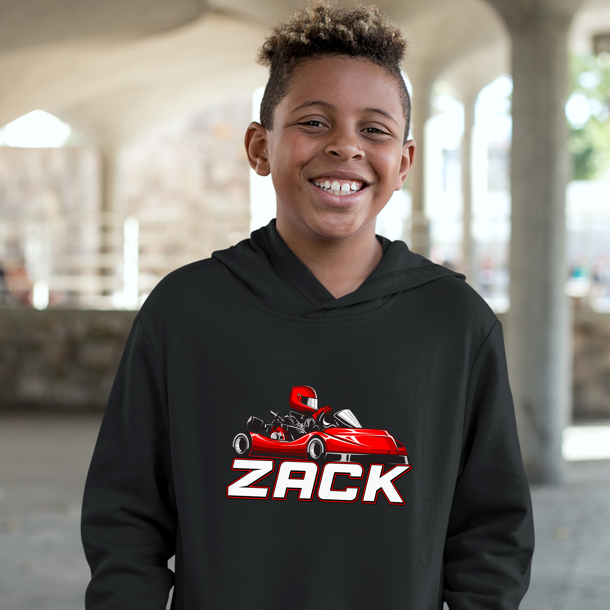 Personalised Karting Hoodie Boys | Custom Kids Racing Wear