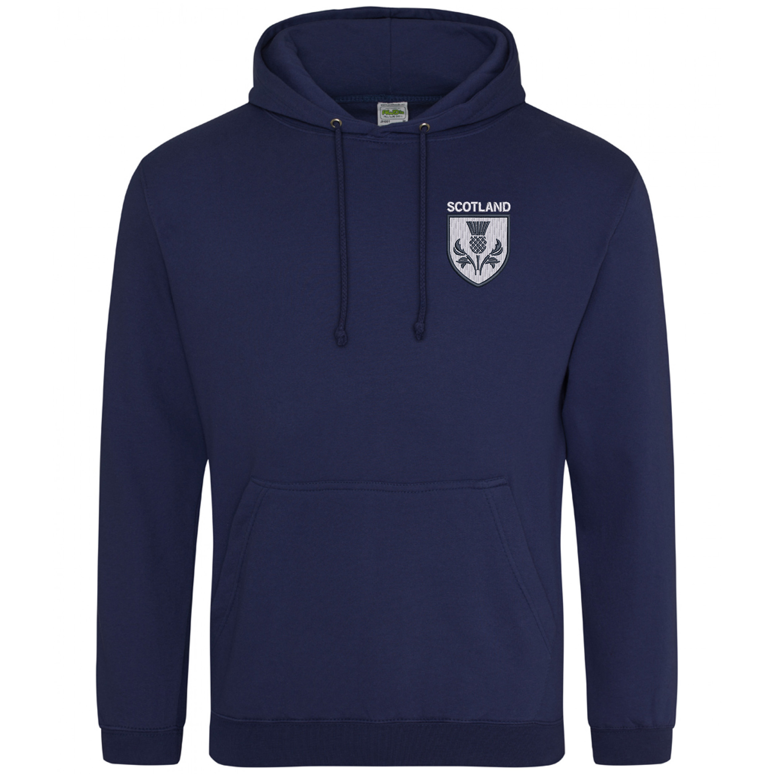 Schottland Hoodie Herren – Rugby-Style, Mit Distel-Motiv, 80% Baumwolle