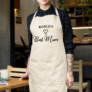 Worlds Best Mum Apron Women Aprons Purple Print House
