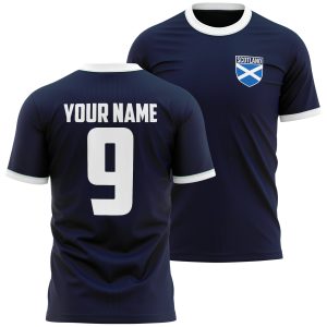 Scotland Name and Number T shirt Men Football Merchandise Purple Print House