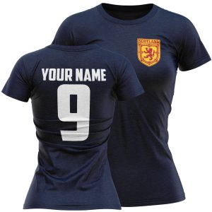 Personalised Scotland Badge T shirt Women Personalised Clothing Purple Print House