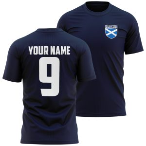 Scotland Name and Number T shirt Men Football Merchandise Purple Print House