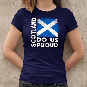 Scotland Do Us Proud T shirt Women Football Supporters Clothing Purple Print House
