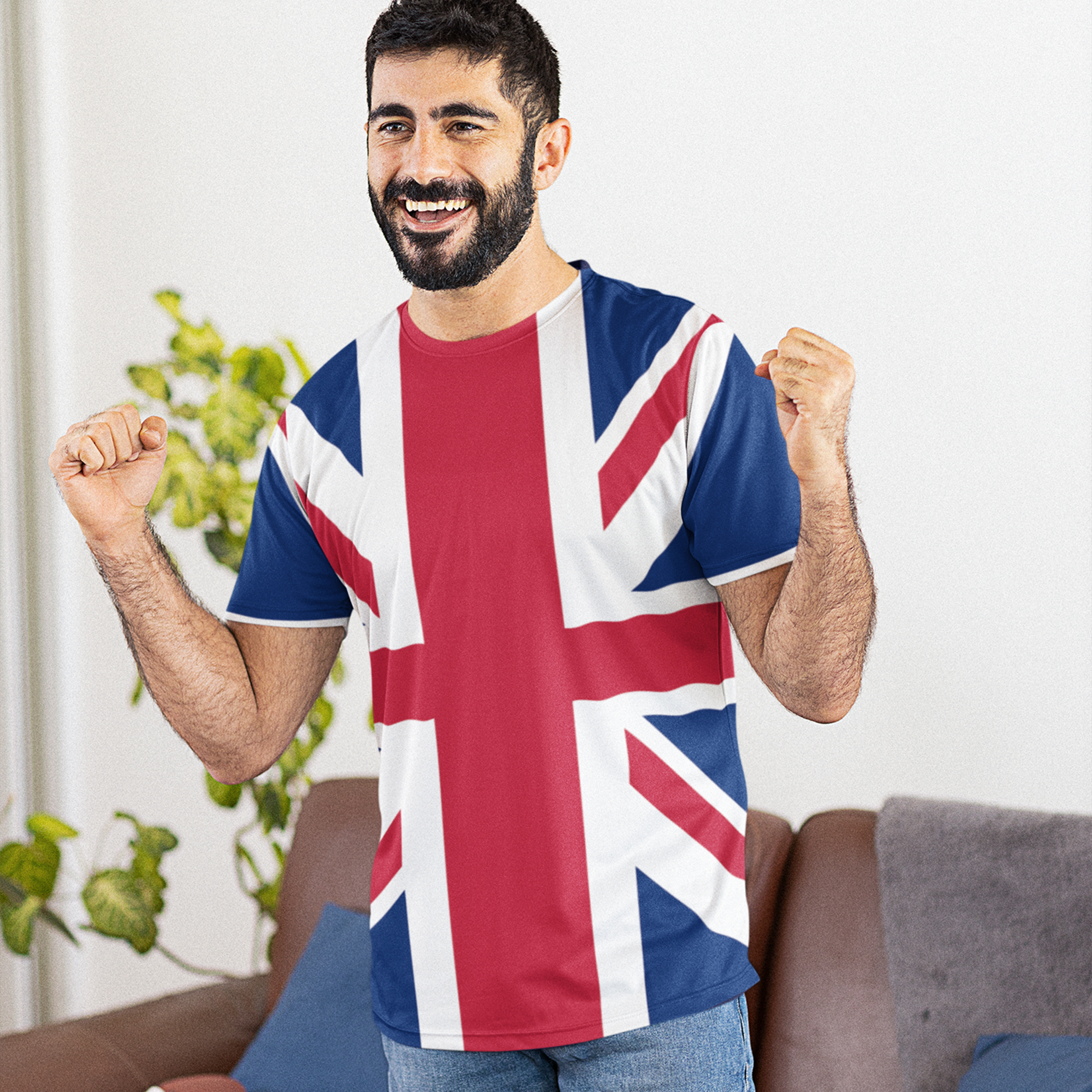 Union Jack All Over T Shirt Men shirt Country Sports Event Him