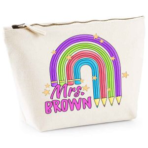 Personalised Rainbow Pencils Makeup Bag Women Personalised Rainbow Pencils Makeup Bag Women Makeup Bags Purple Print House