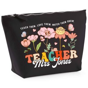 Retro Flowers Makeup Bag Women Accessories Purple Print House