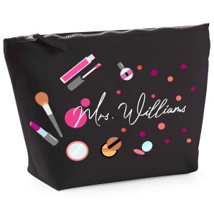 Personalised Teachers Makeup Bag Women Makeup Bags Purple Print House