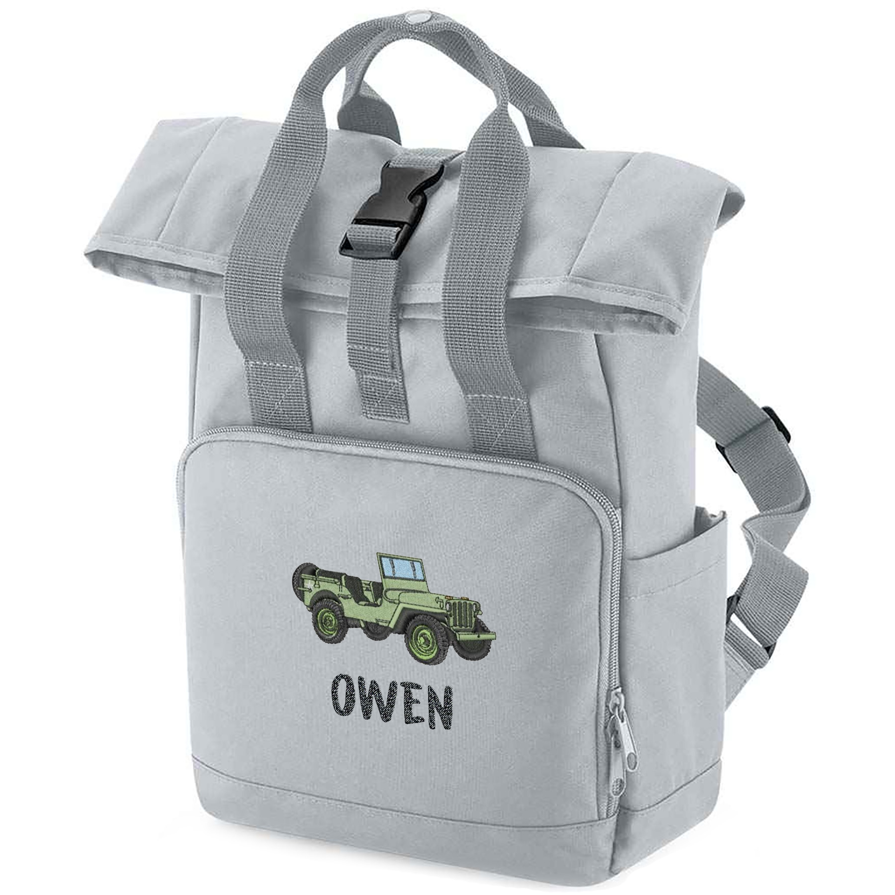 jeep mini backpack Jeeps Backpack- Small – Smock Candy 3.54 (H) x 2.75 (W) x 2.36 (L) Printed Jeep logo on front of duck Claw clasp for easy attachment and removal PU Leather Jeep and the Jeep grille are registered trademarks of FCA US LLC. Jeep JS013C Cylindrical Laptop Backpack,