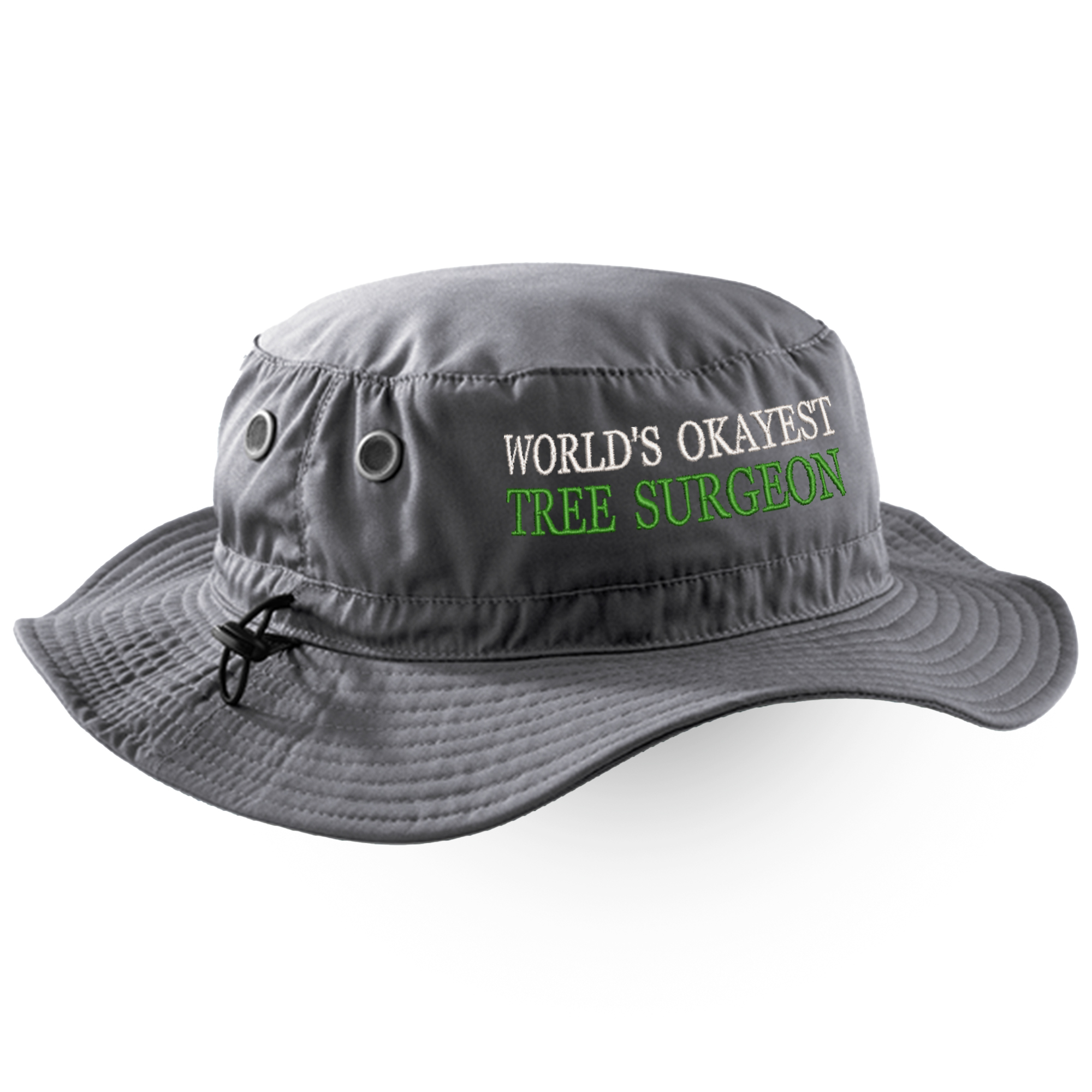 Worlds Okayest Tree Surgeon Bucket Hat Headwear Purple Print House