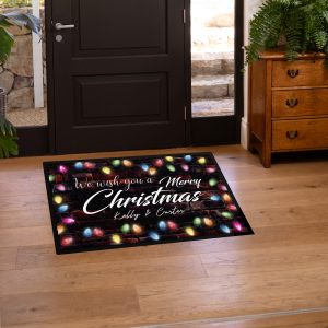 Wishing You A Merry Christmas Floor Mat Home & Kitchen Christmas Home Decor Purple Print House