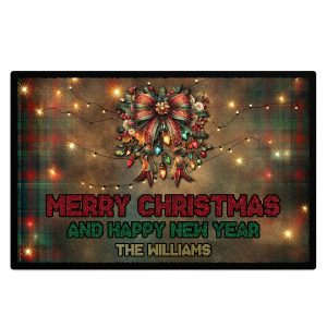 Merry Christmas And A Happy New Year Personalised Floor Mat Home & Kitchen Merry Christmas And A Happy New Year Personalised Floor Mat Home & Kitchen Christmas Home Decor Purple Print House