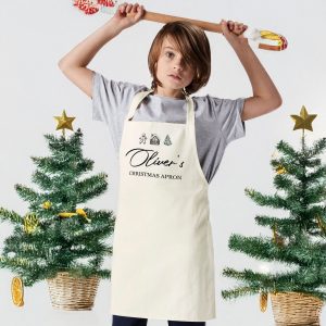 Personalised Christmas Kids Apron Kids Aprons Purple Print House
