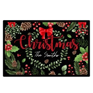 Personalised Family Traditional Christmas Floor Mat Home & Kitchen Personalised Family Traditional Christmas Floor Mat Home & Kitchen Christmas Gifts Purple Print House