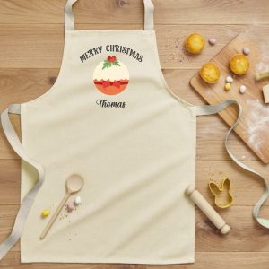Personalised Merry Christmas Kids Apron Kids Aprons Purple Print House