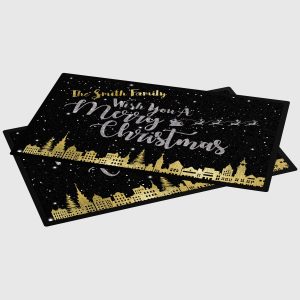 Christmas Personalised Skyline Floor Mat Home & Kitchen Christmas Home Decor Purple Print House