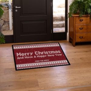 Festive Christmas Floor Mat Home & Kitchen Christmas Home Decor Purple Print House