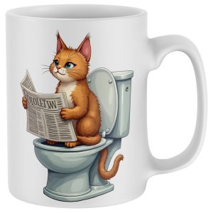 Funny Oriental Cat Toilet Mug Kitchen Cat Gifts Purple Print House