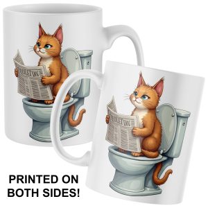 Funny Oriental Cat Toilet Mug Kitchen Cat Gifts Purple Print House