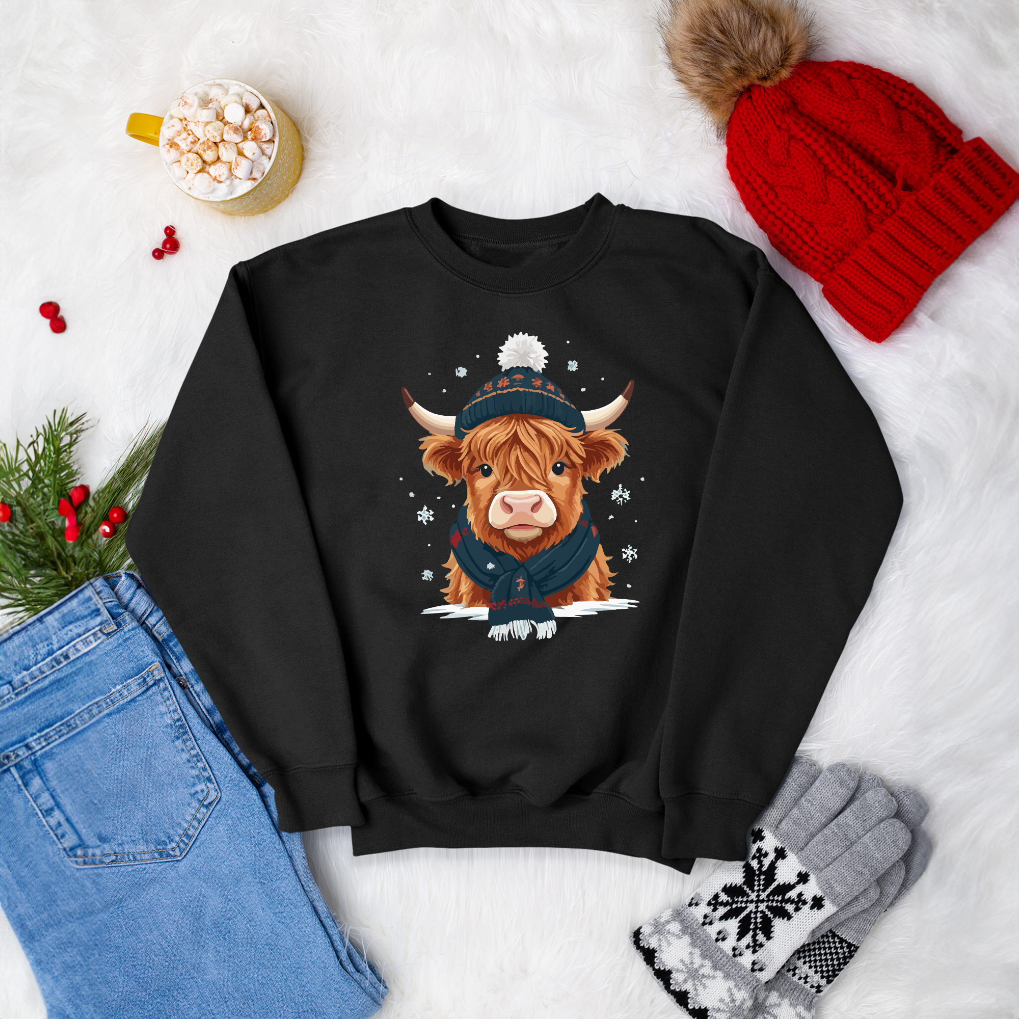 thumbnail image 2 of Highland Cow T-Shirt Design Afbeelding Door Azdesign.p · Creative Fabrica 2 of 12