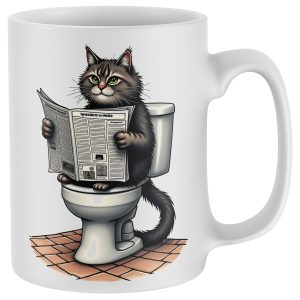 Funny Maine Coon Toilet Mug Kitchen Cat Gifts Purple Print House