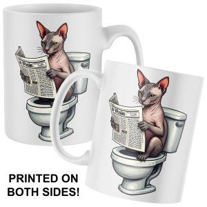 Sphynx Cat Toilet Mug Unisex Cat Gifts Purple Print House