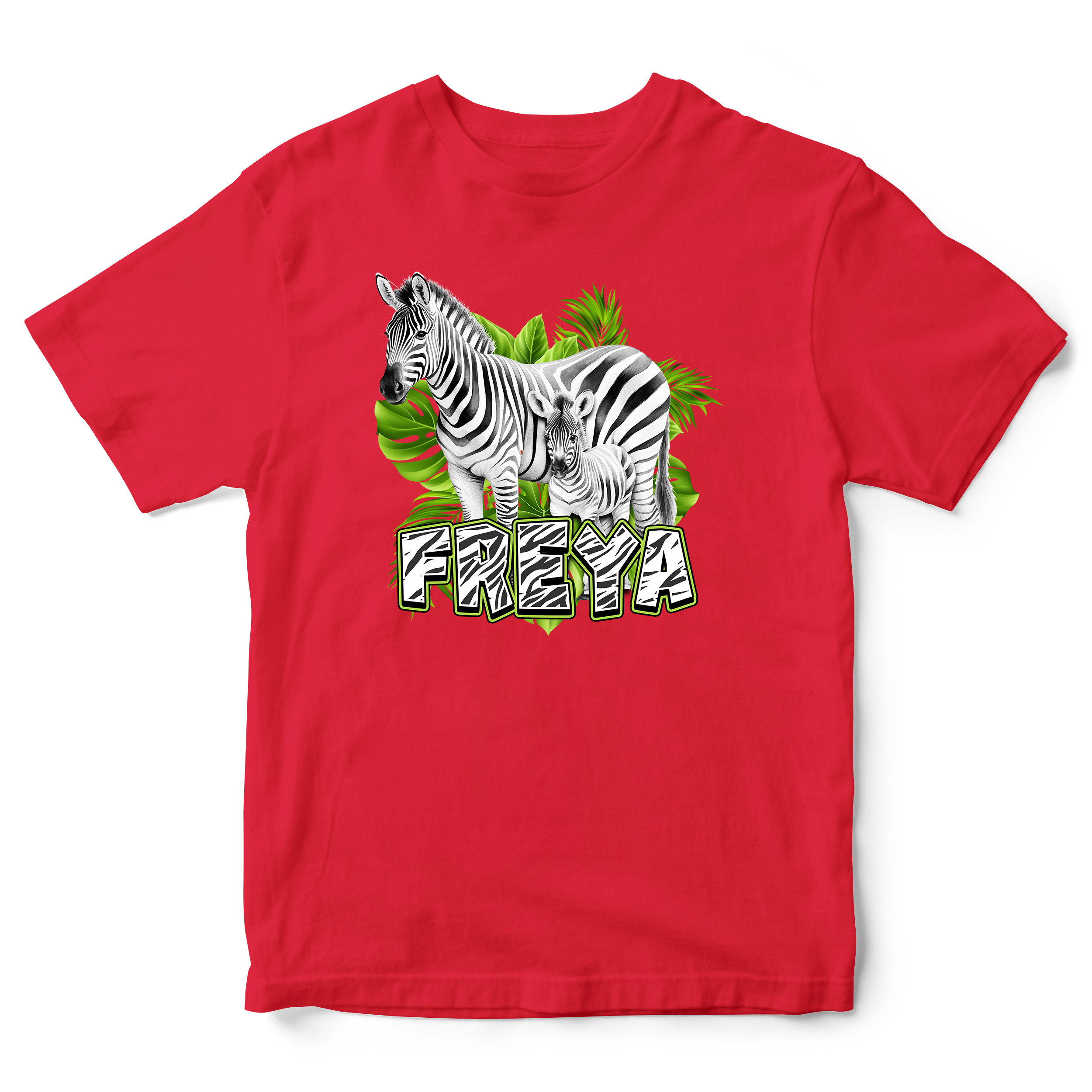 Personalised Safari Zebra Kids T-Shirt | Custom Name