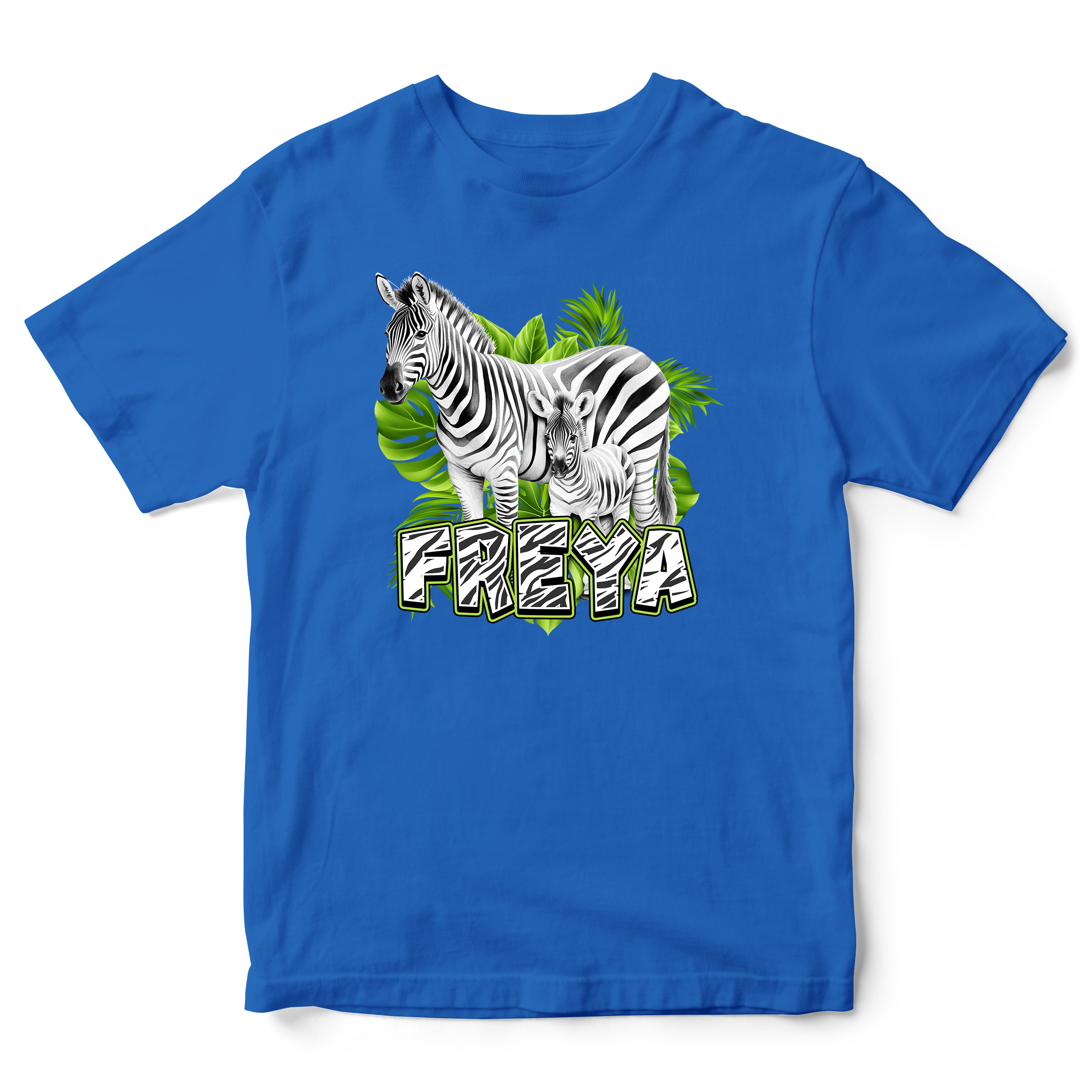 Personalised Safari Zebra Kids T-Shirt | Custom Name