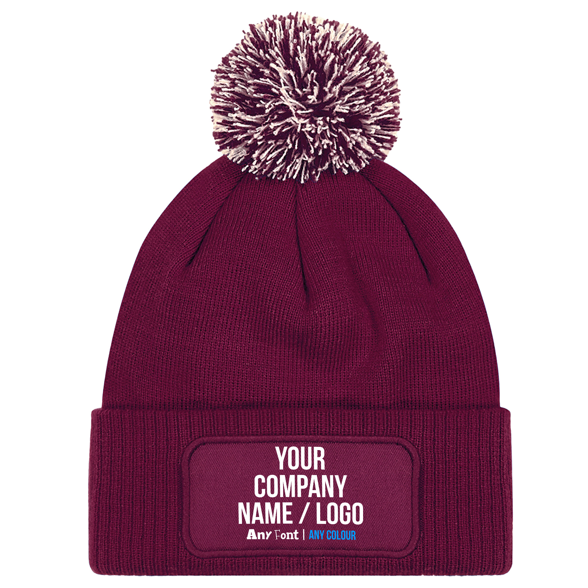 Custom Printed Bobble Hat Patch Bobble Hat Unisex Purple Print House