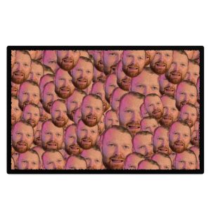 Personalised Face All Over Floor Mat Home & Kitchen Personalised Face All Over Floor Mat Home & Kitchen Funny Gifts Purple Print House