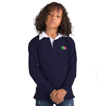 Embroidered Italian Kids Rugby Jersey Boys Girls Italy Embroidery Gift Rugby Fan Kids Clothing Purple Print House