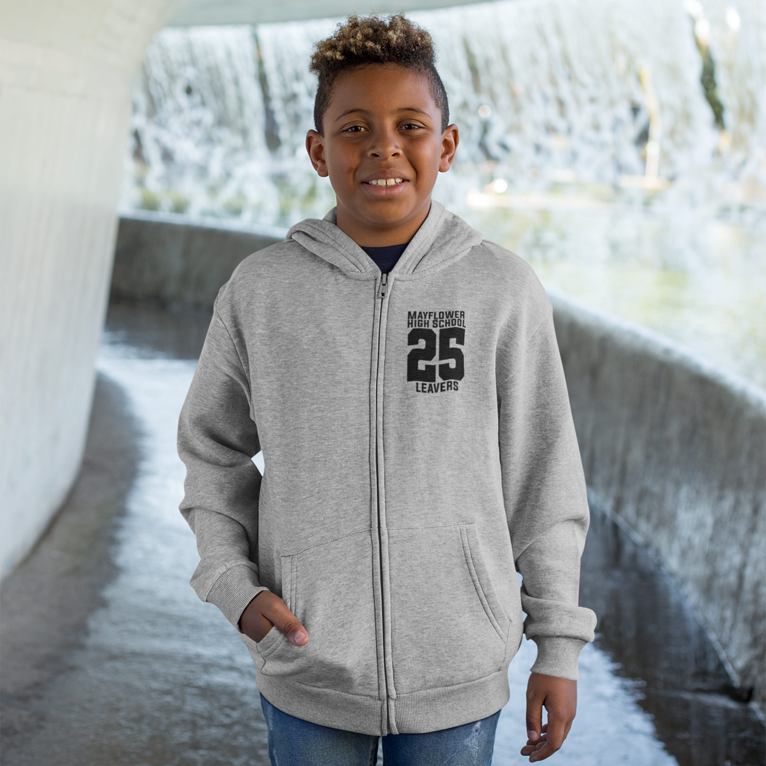 2025 Leavers Zipped Hoodie Kids | Personalised School Hoodies