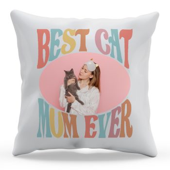 Personalised Cat Mum Cushion Cover Best Ever Custom Cat Image Mothers Day Gift Cat Gifts Purple Print House