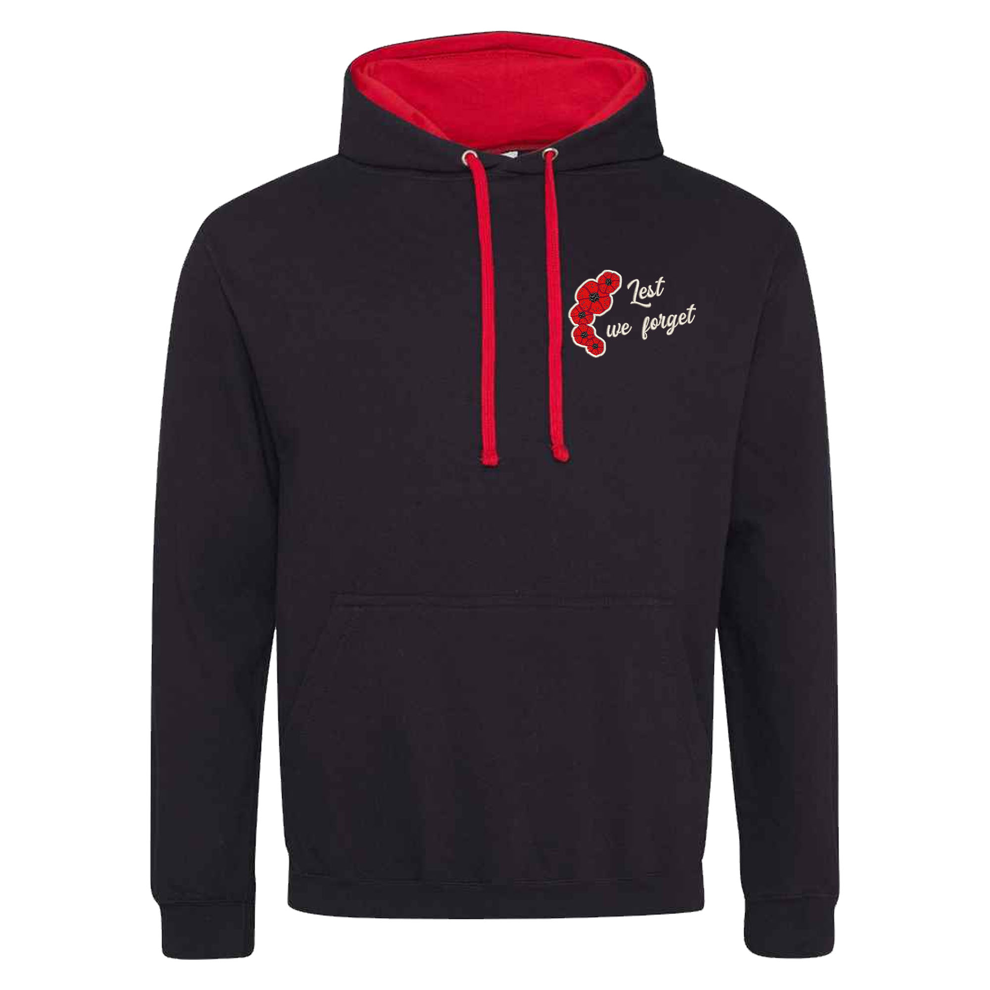 Remembrance Day Poppy Hoodie | Lest We Forget Embroidered