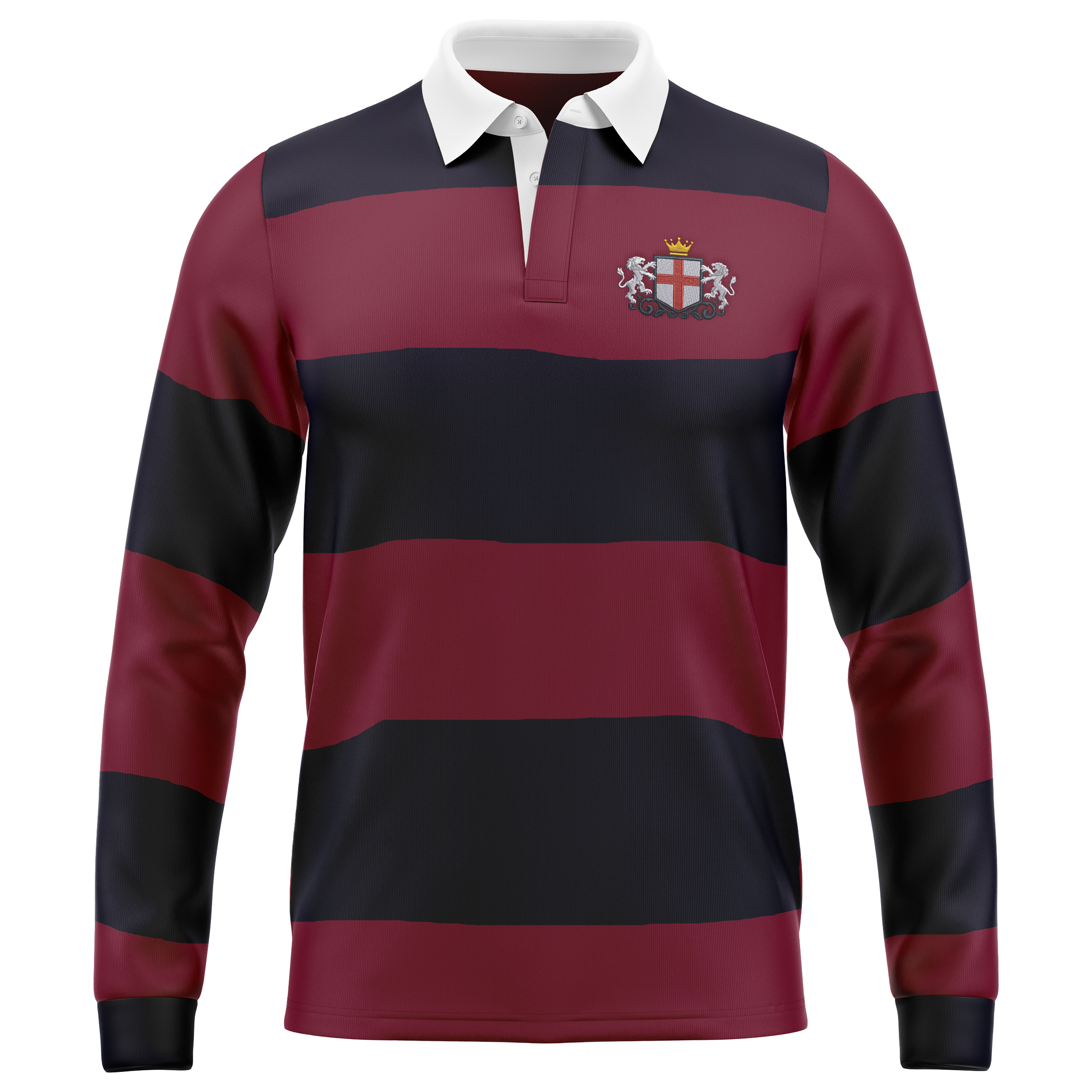 Maillot de rugby manches longues brodé rouge courge SERGE BLANCO
